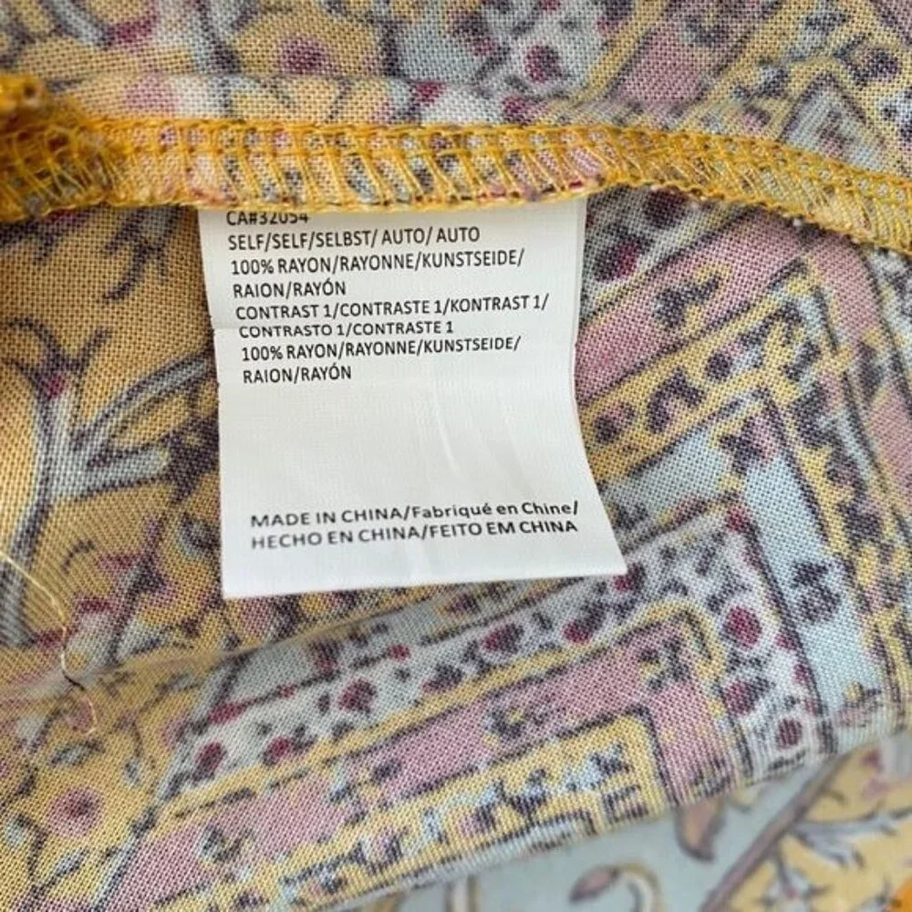 Anthropologie Tiny Ismelda Tunic Dress Yellow Multi Size Small NWT